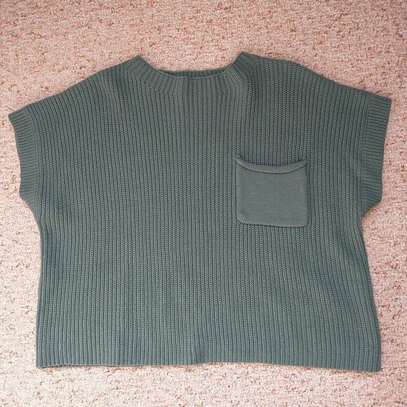 Ugerlov Sweater Pullover Women XL Green Merino Wool Blend Chunky Boxy Lagenlook - Picture 2 of 7